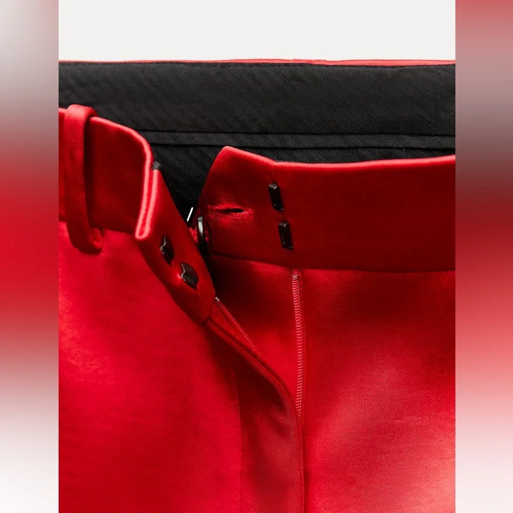 New ZARA Satin Straight Cut Pants ZW Collection